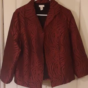Chicos Red & Black Short Jacket